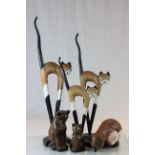 Collection of wooden cats