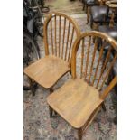 Set of Four Hoop and Stickback Kitchen Chairs with Elm Seats