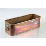 Copper Planter with Brass Lion Mask Handles