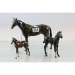 Three vintage Beswick horses