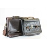 Bosboom Leather Satchel / Briefcase together with a Vintage Leather Briefcase