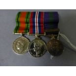 World War II Bar of Three Miniature Medals