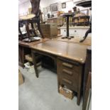 Early 20th century ' Abbess ' Oak Office Desk