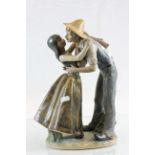 Large boxed Lladro model of a farmer with daughter