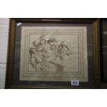 A 1764 gilt framed engraving depicting a tragic classical scene, inscribed WW Ryland