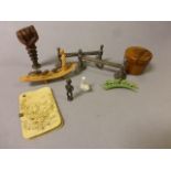 Vintage collectables to include a pair of knife rests and a seal