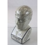 A large phrenology ceramic head