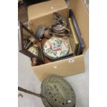 Mixed collectables to include; warming pan, Bretby wall plaques, copper kettle etc