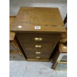 A late Victorian oak four drawer chest of small proportions