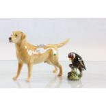 Beswick models of a Goldfinch & a Labrador