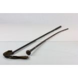 Vintage leather Military style riding crop & a gun cleaning rod