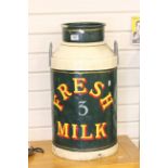 Painted Milk Churn ' Fresh 3 Milk '