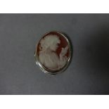 A silver cameo brooch