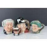 Four Royal Doulton character jugs to include; Gone Away D6531, Old Charley D5527, The Lawyer