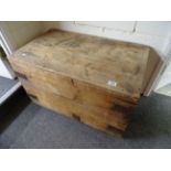 19th century Pine Iron Bound Blanket Box with Carry Handles