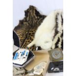 Two vintage furs to include Arctic Fox and Wild cat plus a selection of vintage vanity and other