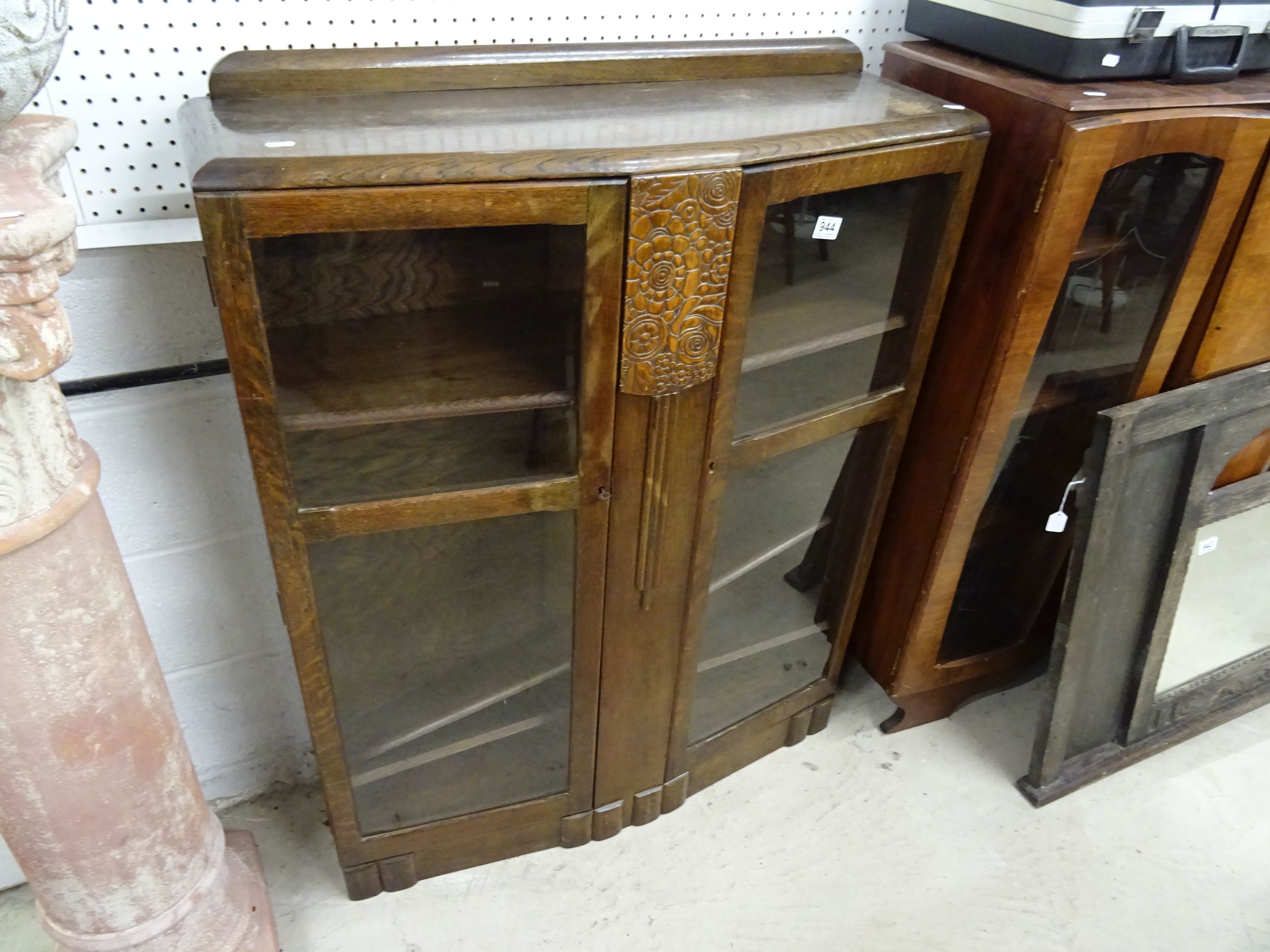 1940's Oak Glazed Display Cabinet