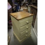 A painted pine four drawer chest