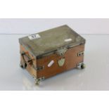 Late Victorian Oak and silver plated tea caddy