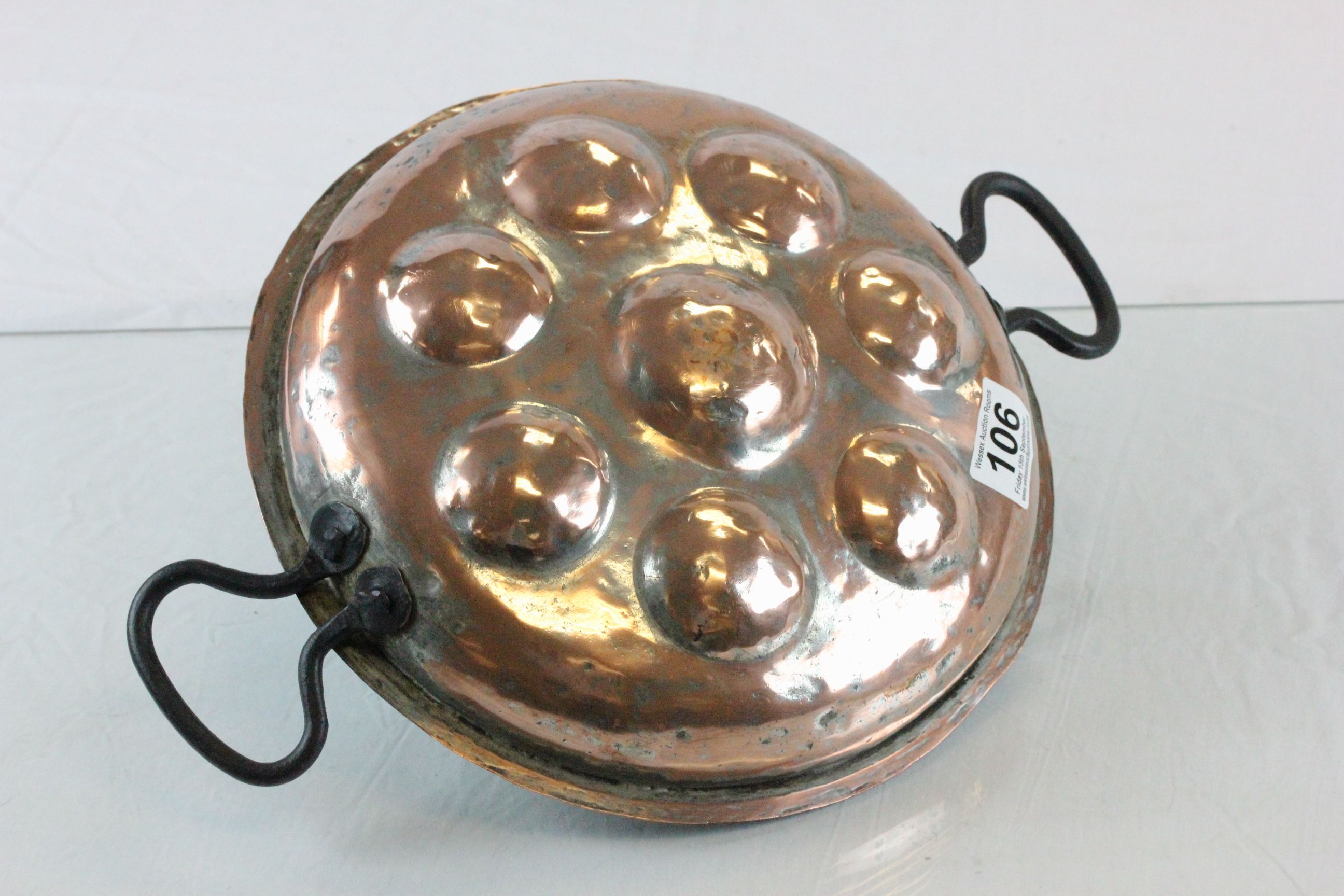 Vintage French Coppered Hanging Escargot Pan