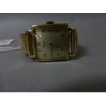 Vintage J W Benson London manual wind 9ct gold watch on Spiedel USA strap