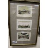 A set of Hogarth framed 18th/19th century engravings depicting colonial and slavery scenes