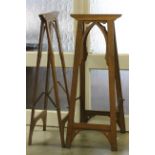 Pair of Early 20th century Oak Gothic Coffin Trestles