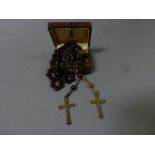 Three vintage Rosary bead necklaces