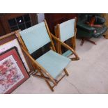 Pair of Victorian Folding Campaign Chairs