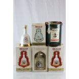 Six Bells whisky decanters with contents