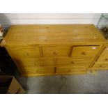 Contemporary pine seven drawer chest