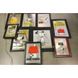 Nine Vintage 1970's Framed Snoopy Mirrors