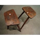 Pair of antique oak coffin stools