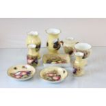 Collection of Aynsley Orchard Gold pattern vases & dishes etc