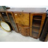 1930's Walnut Cocktail / Display Cabinet