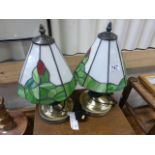 A pair of Tiffany style touch lamps