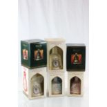 Six Bells whisky decanters with contents