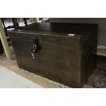 Victorian Stained Wooden Toolbox with Modern Padlock