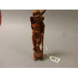 Antique carved boxwood Chinese figure of an old man