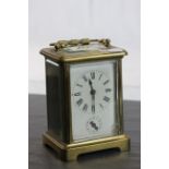 Key wind brass Carriage clock with alarm