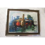 Framed Oil Painting of Still Life, signed