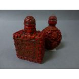 Two Cinibar Snuff bottles