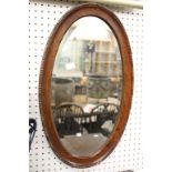 1920's / 30's Oval Oak Framed Mirror