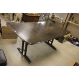 Ercol Dark Elm Top Extending Dining Table with Three Extra Leaves