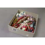 Box of vintage costume jewellery