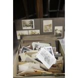 Large box of black and white photographs, postcards and other ephemera - some in albums with Bristol