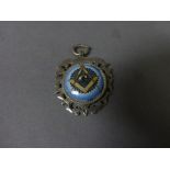 Silver Masonic fob with enamel decoration