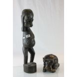 African Tribal Wooden Carved Standing Figure