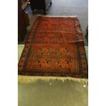 Eastern Rug with Panels of Stylised Animals and Birds together with another Rug