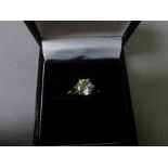 An 18ct white gold diamond single stone ring of 1.1ct's
